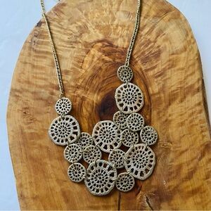 lona & lilly Macy’s Gold-Tone Filagree  Textured Disc statement Necklace